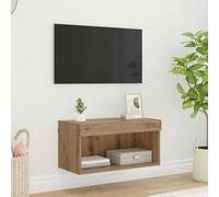 vidaXL TV Cabinet Artisan Oak 60 x 30 x 30 cm Engineered Wood, Living Room, Rectangular, Modern Storage Solutions, Wall-Mounted Cabinet, Space-Saving Units, Ambient LED Lighting, Home Decor
