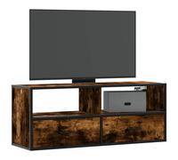 vidaXL TV Cabinet Smoked Oak 100x31x39.5 cm Engineered Wood and Metal - Brown, Brown
