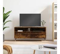 vidaXL TV Cabinet Smoked Oak 100x34.5x44.5 cm Engineered Wood, Brown