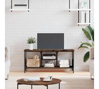 vidaXL TV Cabinet Smoked Oak 100x35x45 cm Engineered Wood&Iron