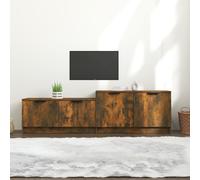 vidaXL TV Cabinet Smoked Oak 158.5x36x45 cm Engineered Wood