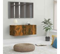 vidaXL TV Cabinet Smoked Oak 80x30x30 cm Engineered Wood UK HOT
