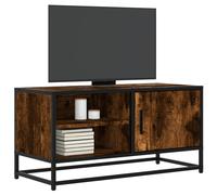 vidaXL TV Cabinet TV Stand Media TV Unit Smoked Oak Engineered Wood and Metal