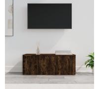 vidaXL Tv Cabinet Smoked Oak 80x34x30 cm Engineered Wood, Brown