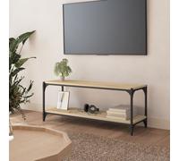 vidaXL TV Cabinet Sonoma Oak 100x33x41 cm Engineered Wood and Steel