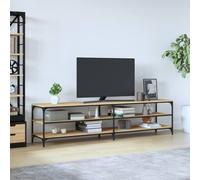 Vidaxl Tv Cabinet Sonoma Oak 200X30X50 Cm Engineered Wood And Metal, Brown