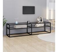 vidaXL TV Cabinet Transparent Tempered Glass Home Stereo Hifi Cabinet TV Stand