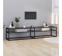 vidaXL TV Cabinet Transparent Tempered Glass Home Stereo Hifi Cabinet TV Stand