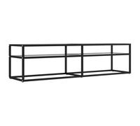 vidaXL TV Cabinet Transparent Tempered Glass Home Stereo Hifi Cabinet TV Stand