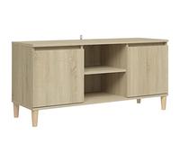 vidaXL TV Cabinet with Solid Wood Legs Indoor Entertainment Centre Bedroom Furniture Living room Furniture TV Stand TV Unit 103.5x35x50 cm Sonoma Oak