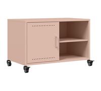 vidaXL TV Cabinet TV Stand Entertainment Centre Media Unit TV Unit Pink Steel