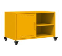 vidaXL TV Cabinet TV Stand Entertainment Centre TV Unit Mustard Yellow Steel