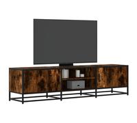 vidaXL TV Cabinet Smoked Oak 160x35x41 cm Engineered Wood and Metal, Brown