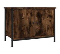 vidaXL TV Cabinet with Doors - Smoked Oak - Made of Engineered Wood - Includes 2 Compartments for Storage - Brown, Perfect for Living Room Bedroom