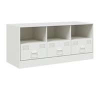 vidaXL TV Cabinet TV Stand TV Unit Entertainment Centre Media Unit White Steel
