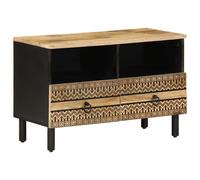 vidaXL TV Cabinet TV Stand TV Unit Media Cabinet Black Solid Rough Wood Mango