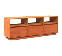 vidaXL TV Cabinet Wax Brown 140x37x50 cm Solid Wood Pine, Brown