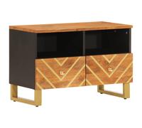 vidaXL TV Cabinet TV Unit Cabinet TV Stand Brown and Black Solid Wood Mango
