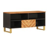 vidaXL TV Cabinet TV Unit Cabinet TV Stand Brown and Black Solid Wood Mango