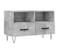 vidaXL Engineered Wood TV Cabinet in Concrete Grey - Modern Style TV Stand with Spacious Storage & Iron Legs for Living Room and Bedroom