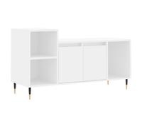 vidaXL 2 Door 3 Shelf White TV Cabinet - Size: 55 x 100 x 35cm - Wilko