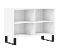 vidaXL TV Cabinet - White Engineered Wood - Multi-Compartment Storage - Iron-Legged Stability - Spacious Tabletop - Living Room Furniture