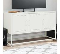 vidaXL TV Cabinet TV Stand Media Unit TV Unit Entertainment Centre White Steel