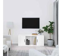 vidaXL TV Cabinet White 100x35x40 cm Engineered Wood 01 UK HOT