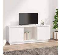 vidaXL TV Cabinet White 110.5x35x44 cm Solid Wood Pine UK HOT
