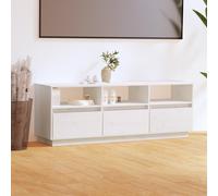 vidaXL TV Cabinet White 140x37x50 cm Solid Wood Pine