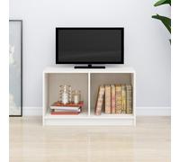 vidaXL TV Cabinet White 70x33x42 cm Solid Pinewood UK NEW
