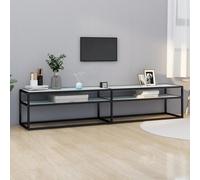 vidaXL TV Cabinet White Marble 200x40x40.5 cm Tempered Glass