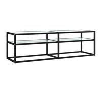 vidaXL TV Cabinet White Marble Tempered Glass Stereo Hifi Cabinet TV Stand