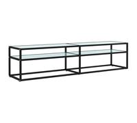 vidaXL TV Cabinet White Marble Tempered Glass Stereo Hifi Cabinet TV Stand
