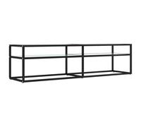 vidaXL TV Cabinet White Marble Tempered Glass Stereo Hifi Cabinet TV Stand