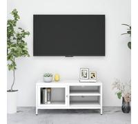 vidaXL TV Cabinet White Steel and Glass Stereo Cabinet TV Stand Unit Lowboard