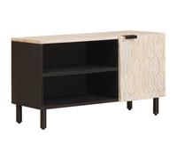 vidaXL TV Cabinet White Wash Finish 80 x 33 x 46 cm Solid Mango Wood