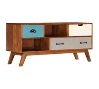 vidaXL TV Cabinet with 3 Drawers 110x35x50 cm Solid Acacia Wood UK HOT