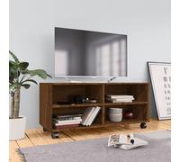 vidaXL TV Cabinet with Castors Brown Oak 90x35x35 cm Engineered Wood