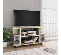 vidaXL TV Cabinet with Castors Sonoma Oak 80x40x45 cm Engineered Wood
