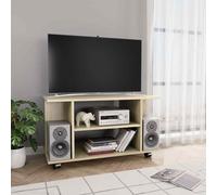 vidaXL TV Cabinet with Castors Sonoma Oak 80x40x45 cm Engineered Wood UK