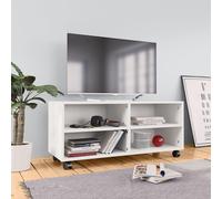 vidaXL TV Cabinet with Castors White 90x35x35 cm Engineered Wood