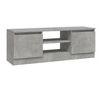 vidaXL TV Cabinet with Door, Concrete Grey - Spacious Entertainment Media Stand with Easy Assembly, Engineered Wood Material for Durability, Ideal for Living Room and Bedroom.