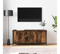 vidaXL TV Cabinet with Doors Smoked Oak 102x35x45 cm Engineered Wood