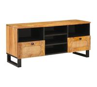 vidaXL TV Cabinet with Drawer Brown 100 x 33 x 46 cm Solid Mango Wood, Living Ro