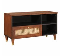 vidaXL TV Cabinet with Drawer Brown 80 x 33.5 x 46 cm Solid Mango Wood, Modern R
