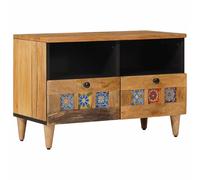 vidaXL TV Cabinet with Drawer Natural 70 x 33 x 46 cm Solid Mango Wood