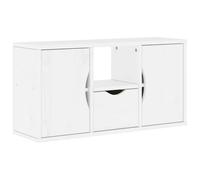 vidaXL TV Cabinet with Drawer ODDA White 79x24x40 cm Solid Wood Pine