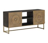 vidaXL TV Cabinet with Drawer with Shelf Brass 105 x 30 x 50 cm, Modern, Handmad