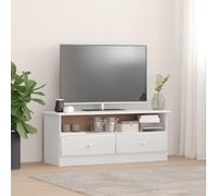 (white) vidaXL TV Cabinet Wooden TV Unit TV Stand with Drawers ALTA Solid Wood Pine